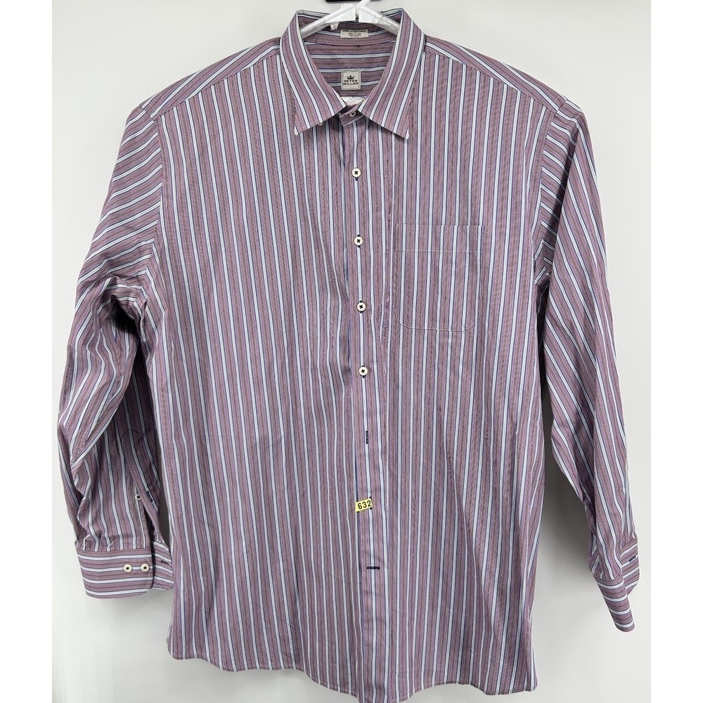 Peter Millar Long‎ Sleeve Button Down Multicolored Striped Men's Size 2XL